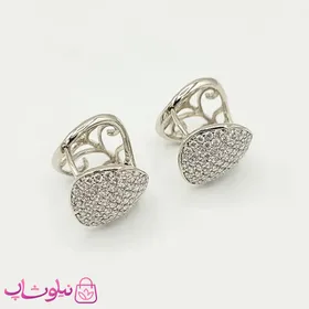 گوشواره حلقه‌ای ژوپینگ پرنگین نقره ای