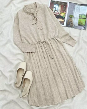 پیراهن بافت گرماژ بالا کراواتی کد 5513