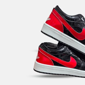 کفش جردن مشکی قرمز ورنی Air Jordan 1 Retro