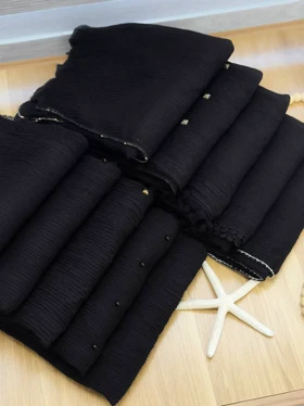 1866- شال میکس مشکی (ایراددار)