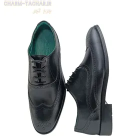 کفش رسمی مردانه مدل هشترک بندی بروژ چرم طبیعی دست دوز زیره نیولایت