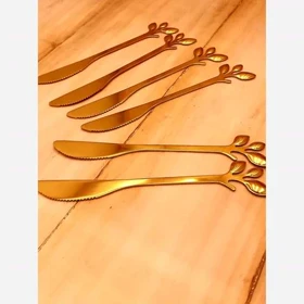 کارد 6 عددی طلایی طرح برگ