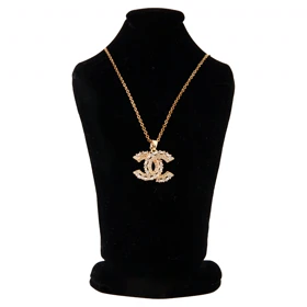 گردنبند دخترانه مدل چنل نگین‌دار بزرگ