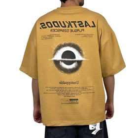 تیشرت آستین کوتاه مردانه نسکافه ای طرح چشم