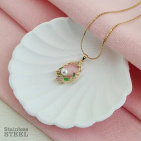 گردنبند استیل میناکاری (8 طرح)