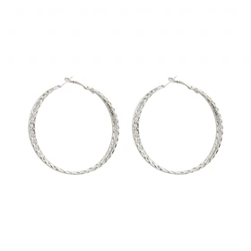 گوشواره زنانه حلقه‌ای دولاین مدل بافت