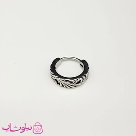پیرسینگ گوش استیل مردانه مدل حلقه‌ای طرحدار کد 159