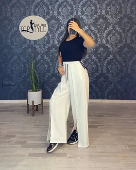 شلوار بگ چاک‌دار کد:7548