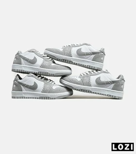 کفش کتانی مردانه و زنانه طوسی سفید نایک NIKE jordan Vodoo