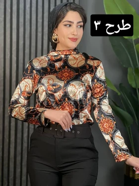 بلوز مخمل یقه شل کد 1617