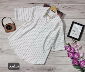 شومیز مانتویی پاگون دار راه راه