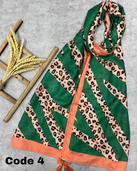 شال نخ پنبه رنگ هلویی 3582