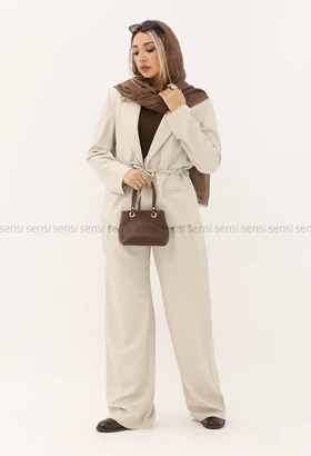 ست کت شلوار کرپ کمر بندی کد1005279