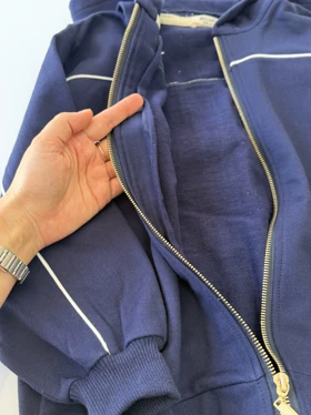 سویشرت و شلوار اسپرت مانوشاک (داخل کرک) (سرمه ای)