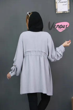 مانتو کمرگت آستین دکمه دار