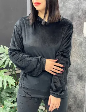 ست هودی و شلوار مخمل نیکا کد : 09002