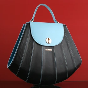 کیف دوشی و دستی زنانه چرم یلسان مدل آتریسا کد 074-BS (آبی)