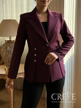 کت کرپ جلو چاک هفت دکمه