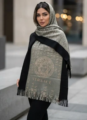 خرید شال بافت طرح ورساچه مدل مدوسا (بافت ریز و گرم)