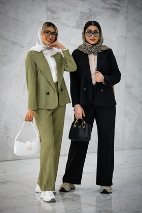 مانتو شلوار یقه بلیزر ایمبالانس