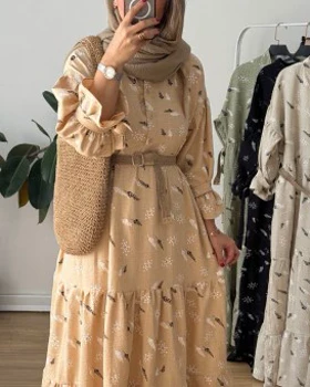 پیراهن مانتویی گلسا همراه کمربند