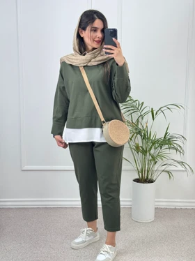 ست مانتو شلوار مام استایل ( دارای ایراد جزئی )