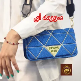 کیف دوشی بغل کج جین زنانه کد : 1073