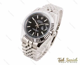 ساعت رولکس مردانه دیت جاست 2 سیلور صفحه مشکی Rolex-3121-G