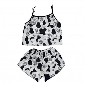 ست تاپ و شلوارک طرح sweet milk مدل 158