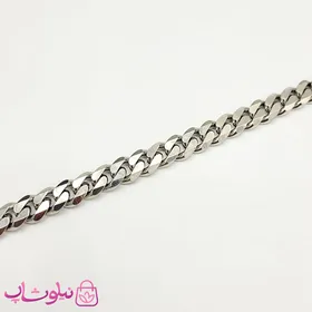 ست گردنبند و دستبند مردانه کارتیه مدل استیل نقره ای 7 میل