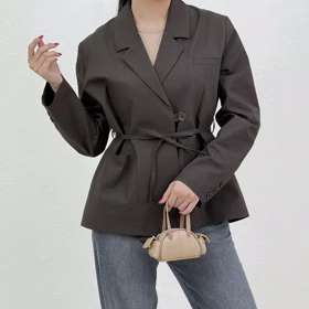 کت زنانه لینن تک دکمه