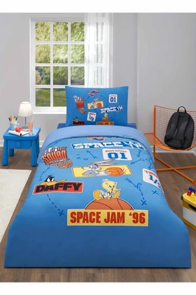 سرویس روتختی یک نفره Özdilek مدل Space Jam Team پنبه‌ای - چندرنگ