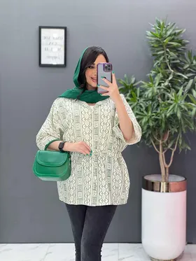 مانتو طرحدار سنتی کمرگت