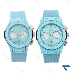 ساعت ست هابلوت آبی سه موتوره کرنوگراف Hublot-6585-S