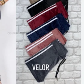 شلوار زنانه مخمل خط‌دار اسپرت وارداتی