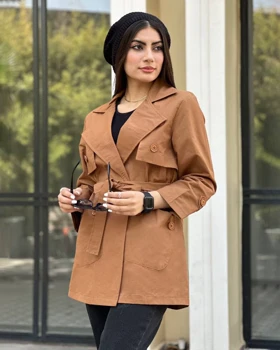 بارانی نما ژیله دار، کمربند دار، دو جیب ضد آب