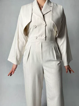 اورال کت یقه انگلیسی راه راه