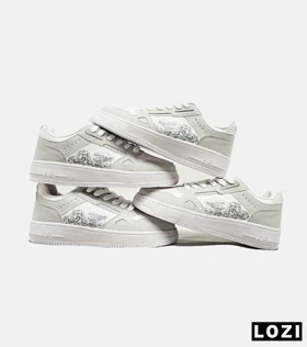 کفش کتانی مردانه طوسی سفید NIKE AirForce Draw