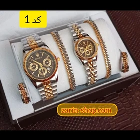 ست ساعت رولکس و دستبند انگشتر زنانه مردانه