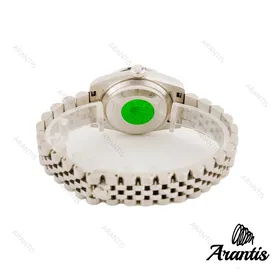 ساعت رولکس زنانه نقره ای صفحه مشکی w-3354