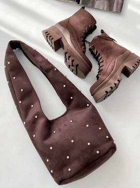 کیف نگین دسته دار پهن 3499