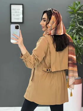 مانتو کمرکش پشت ژیله