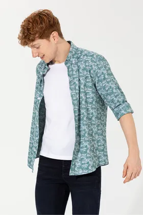 پیراهن مردانه سبز G081SZ004.000.1377248