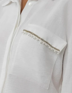 شومیزی تک جیب سر جیب مروارید