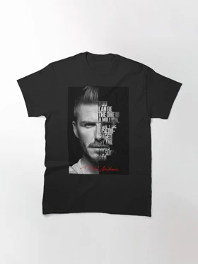 تیشرت ورزشی رئال مادرید | تیشرت Real Madrid CF طرح Black and white David Beckham quote کد 143502