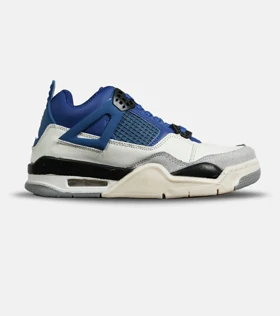 کتانی ساق‌دار زنانه و مردانه آبی سفید Nike air jordan 4 مدل 7116