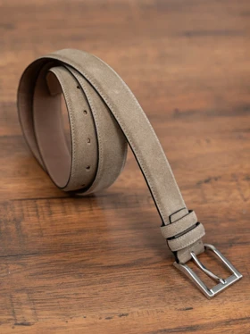 کمربند اشبالت چرم طبیعی کرم کدb169