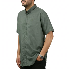 پیراهن آستین کوتاه لینن مردانه مدل 6215954