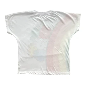 ست تیشرت آستین کوتاه و شلوارک دخترانه مدل PJ1050 رنگ سفید