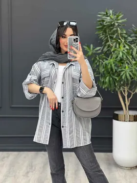 مانتو پانچ راه راه دو خط